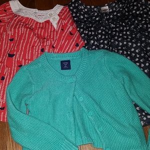 2 peasants tops and a sweater